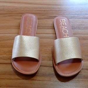 Beach by Matisse Women's Cabana Slide Sandal Gold leather